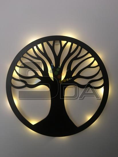 HAYAT AĞACI Dekoratif LED Duvar Süsü PİLLİ Peri LED 30cm MDF